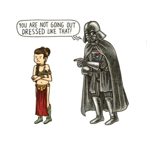 jaxblade:  jester-nene:  godzillaftw:    If vader got to raise Luke and Leia. Priceless    This was an adventure from beginning to end   