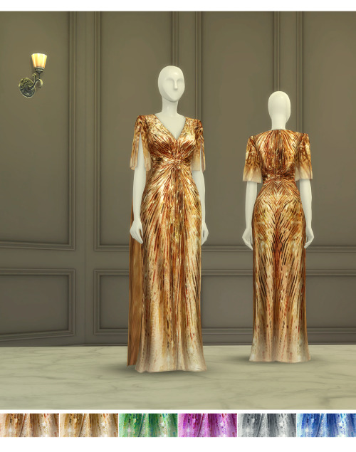 Dazzling Gold Gown (2 Type / 6 Color)-무단수정 / 2차배포 절대 금지DO NOT UPLOAD TO ANOTHER SITEDO NOT Re-color,