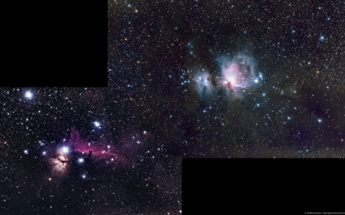 Mosaic of the nebulae in the Orion Constellation [1600x998][OC]