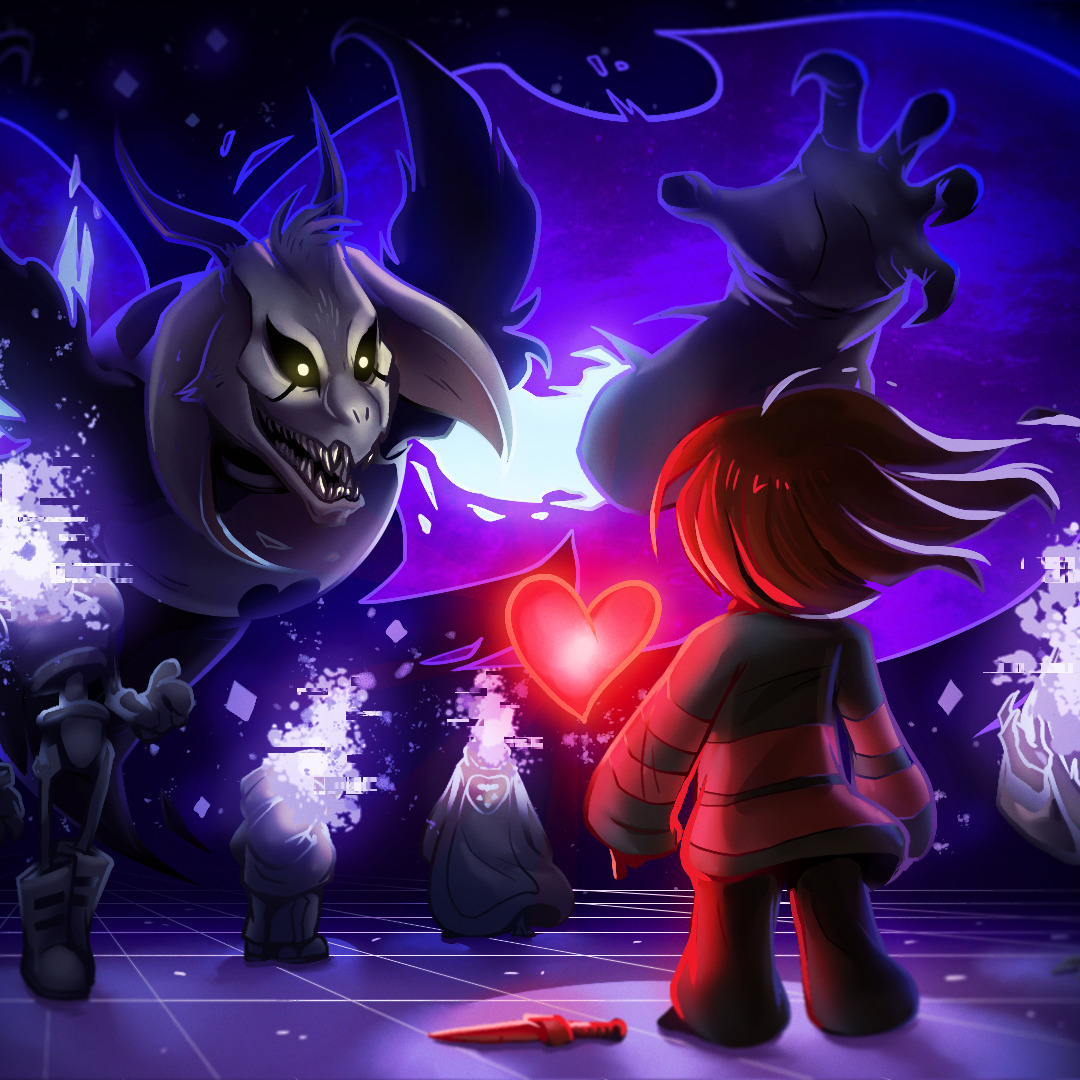 palidoozy-art:  Here’s a small compilation post of all the Undertale boss paintings