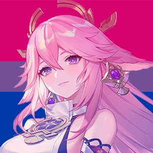 YAE MIKO from GENSHIN IMPACT✦ 300x300 bi pride icons              