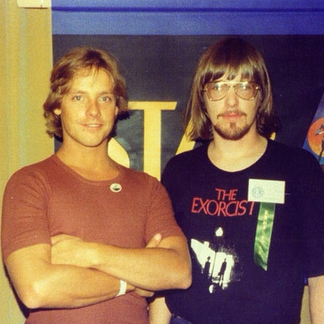 Mark Hamill and sci-fi fan and publisher James Van Hise at the 1976 Worldcon in Kansas City, Missouri. (Photo provided by Van Hise) #StarWars