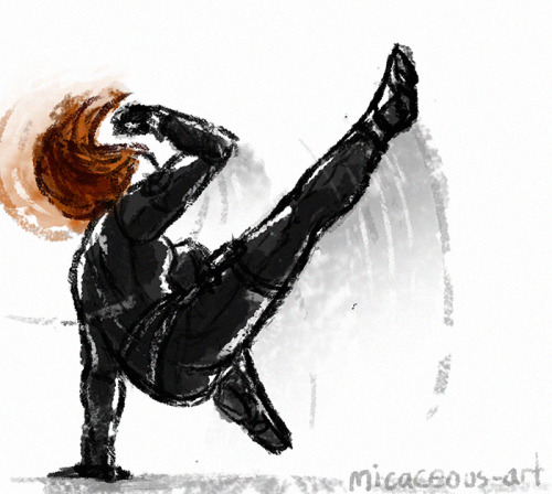 micaceous-art: quick sketch- practicing action poses &amp; playing with texture-y brushes. 