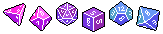 lgbtqaesthetic:  dungeonfemme:  I made some tiny pixel polyhedral die pride banners