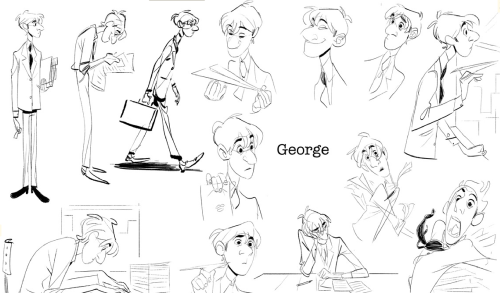 Paperman character sketches and model sheets  www.disneyanimation.com/projects/paperman