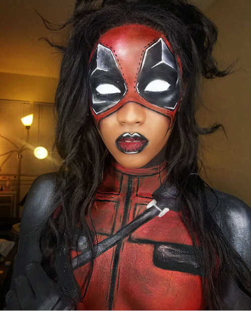 Deadpool Cosplay #blackwomenincostume . . . . . . . . . . #cosplaygirl #sidebyside #cosplaycompariso