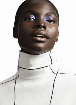 hellyeahblackmodels:  &ldquo;True Blue&rdquo; - Marie Claire US September 2014 