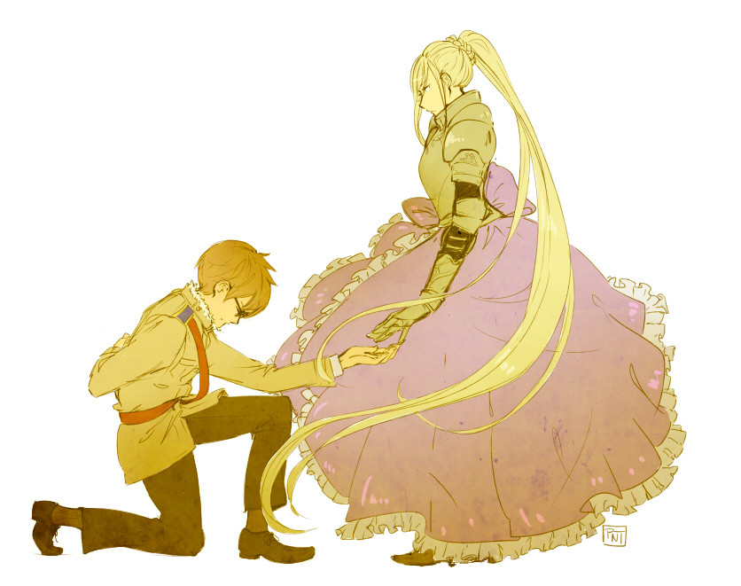 pameladraws:  The Queen and her Knight 