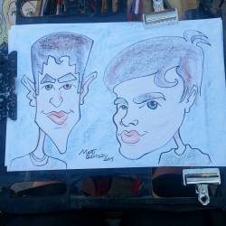 Drawing caricatures at Dairy Delight! (at
