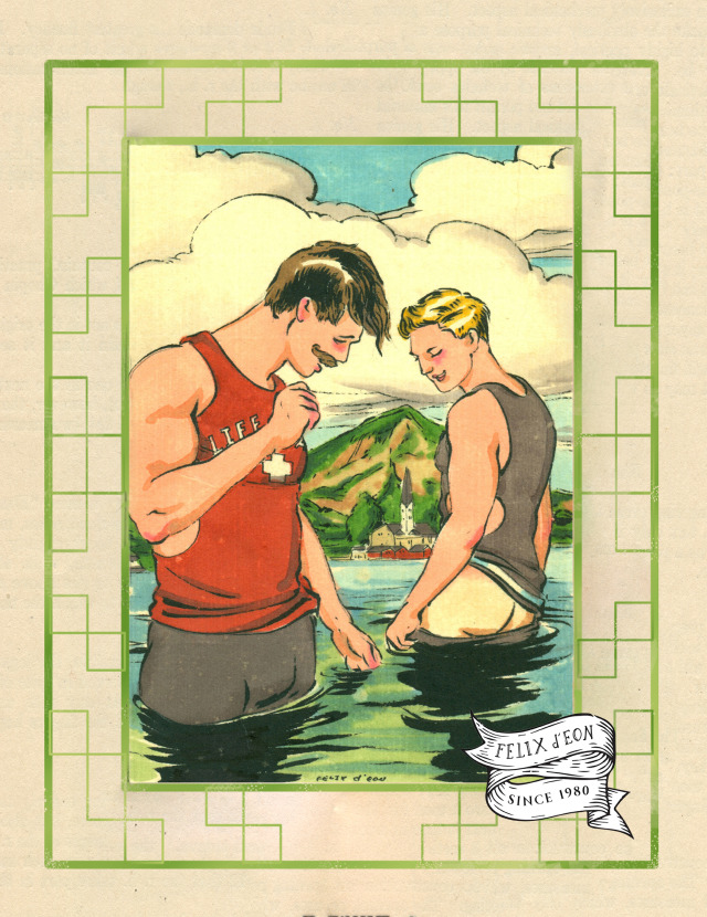 "Revealing Encounters." Two young men meet at the lake, and show off their goods. A summertime fling long ago. Available as a...