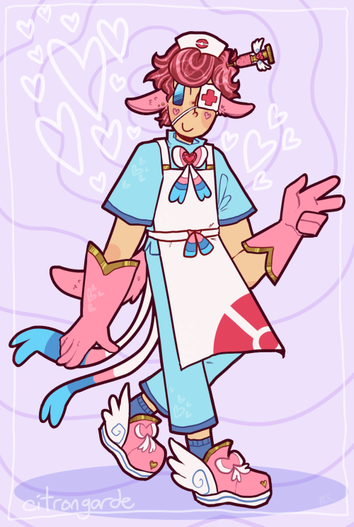 citrongarde:sylveon gijinka oc i never posted! he is not a licensed medical professional 