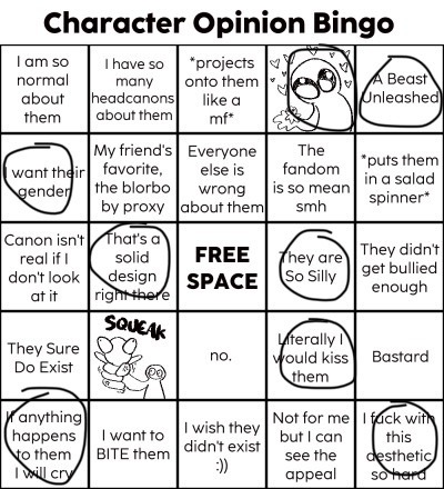 For The Character Ask Bingo - Number Two And Esm Squalor? :D