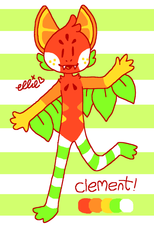 i should stop making new fursonas!!! what the heckanywho, here’s clement the fruit bat! the name com