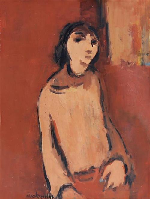 Moshe Mokady (Israeli, 1902-1975). Portrait of a young woman.