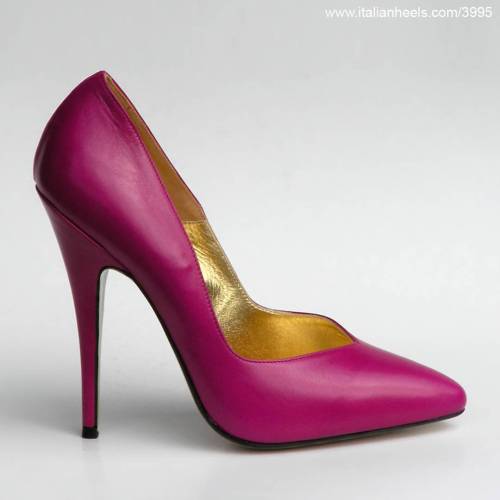 Fuxia leather 5inch high heels stiletto shoes. 100% Italy. Customize www.Italianheels.com/3995 #high