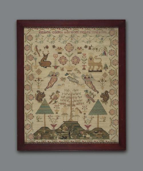 heaveninawildflower: Sampler (English, 1796). Embroidered by Elizabeth Courtis. Linen embroidered wi