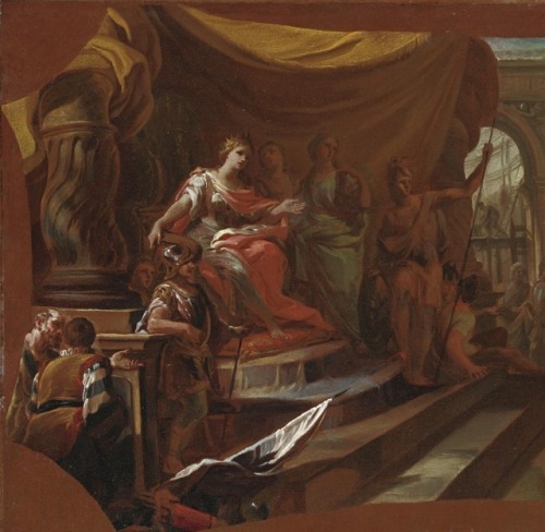 hildegardavon:Corrado Giaquinto, 1703-ca.1765/66 Eneas front of Didon in the temple of Juno in Carth