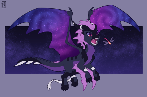 Art Fight attack on Saharikya of their starry dragoness, Mirako Rigel!