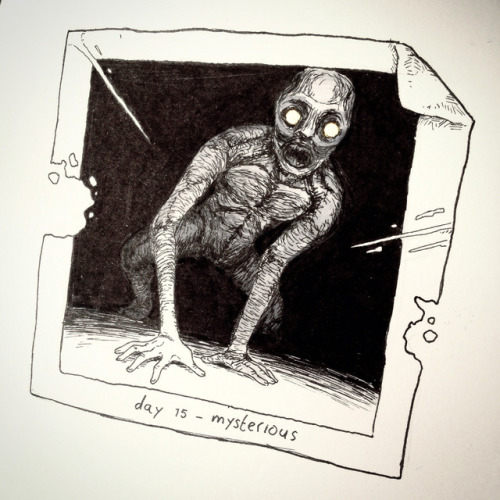 Inktober day 15 - Mysterious.A mysterious photo of a spoopy creature.