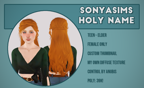 Sonyasims hairs!Original meshes by @sonyasimscc, converted by @chazybazzy Don’t reupload or claim as