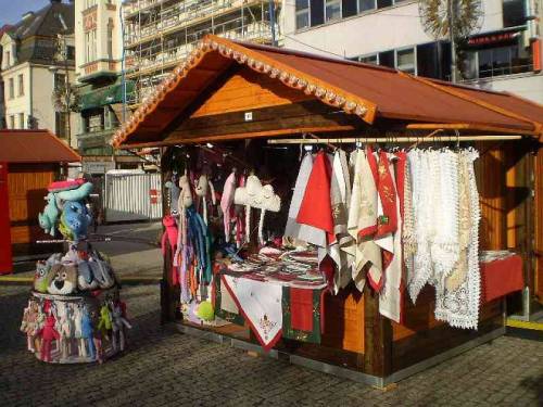 Merchandise offered on Christmas market in city Wroclaw, Poland (the flowers fot.7 are offered on So