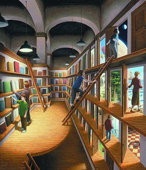 By Rob Gonsalves (born 1959)  -  Canadian painter of magicrealism (Surrealism).