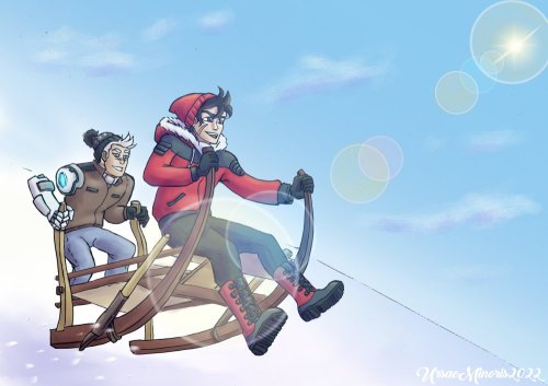 a happy sheith fanart I did this winter![on twitter] [on pillowfort]