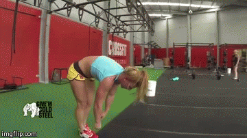 crossfitters:  Pip Malone working through a heavy conditioning section during training 