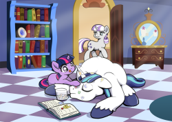 lloxies-art-boxy:  Twilight’s First Day #18 - Sticker Prank by muffinshire HNNNG 