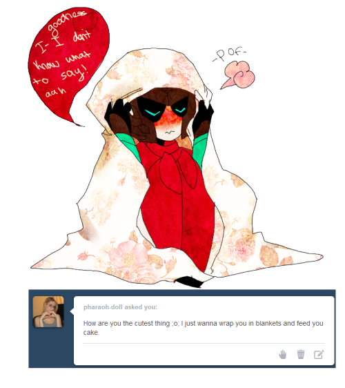 autobotperceptions:  Y-you’re all so kind ah I can’t stop smiling, I am truly flattered- thank you so much -hides in blankets- 
