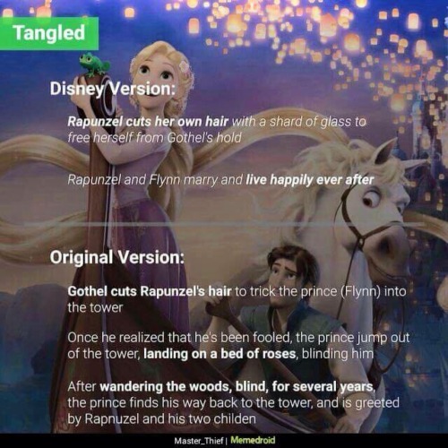 ineedtochangemyfuckingurl: gabnab:  lexistentialism:  aes-of-spades:  Disney vs. Original  The last one is the most important.  ^^   I’m glad someone is spreading original stories vs the disney mockups but i dont like this post very much because some