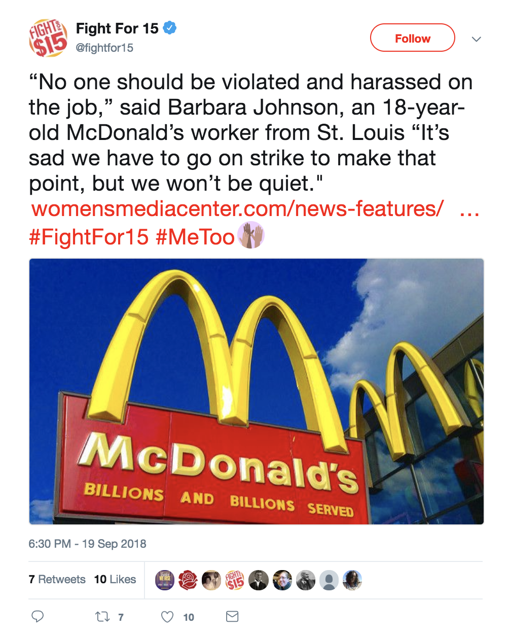 mediamattersforamerica:  On Tuesday, September 18, McDonald’s workers in 10 cities