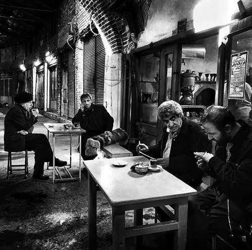 everydayazb: Some men are drinking tea and spending their time in a teahouse. #Tabriz #Iran Photo b