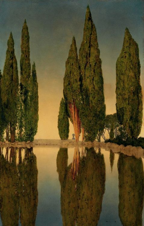 blastedheath:Maxfield Parrish (American, 1870-1966), The Reservoir at Villa Falconieri, Frascati, 19