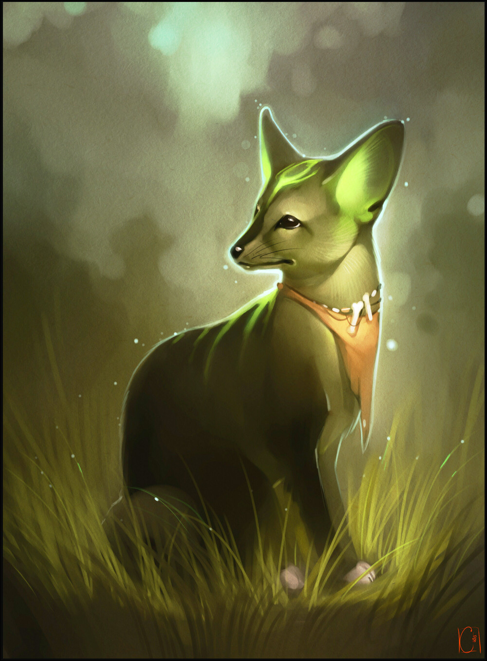 awesomedigitalart:Udiya, black fox by GaudiBuendia