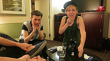 anikin15:  Hannah and Troye reacting to Tyler’s adult photos