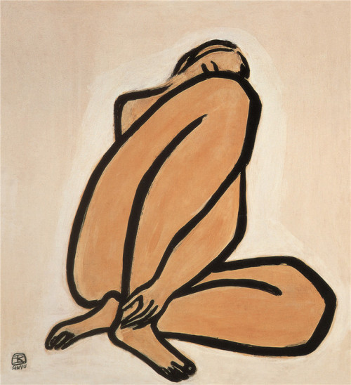 Sanyu aka Yu Chang aka Chang Yu aka 常玉 (Chinese-French, 1901-1966, b. Nanchong, Sichuan, China) - Na