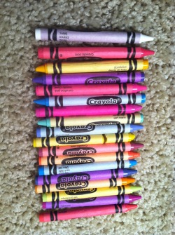 I went through my new crayons and sorted