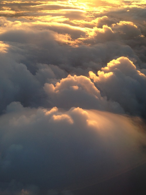 Sunset from the plane northward from Vancouver.Haley Crozier