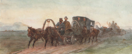 Minusinsk. On the way., 1873, Vasily SurikovMedium: watercolor,paper