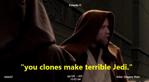anakinskyguy:Star Wars Episode 3: Revenge of the Sith Deleted Scene.Clone troopers dressed as Jedi s