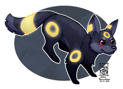 blazingrabbitarts:  A redraw of Umbreon, now on to the next and this time I won’t let a bad day screw it up!