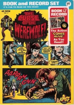 twentiethcenturykid:  STAX OF WAX!  Power Records Book And Record  Circa 1974  Marvel Comics Curse Of The Werewolf