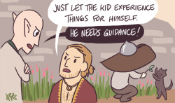 joannekwan:  I picture Solas and Varric as bickering parents. 