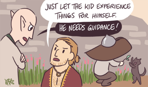 joannekwan:  I picture Solas and Varric as bickering parents. 