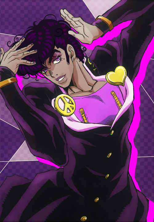 deweyart:   i always wished josuke had looked even more like prince, so here he is! the purple rain prince himself