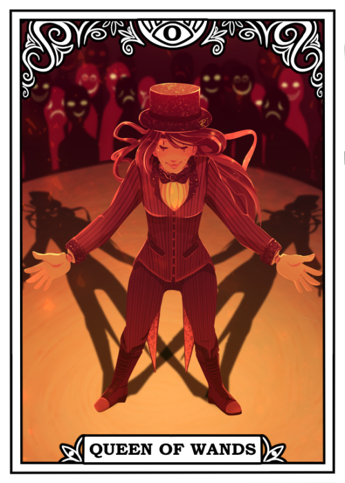 tma tarot - court cards 15/16QUEEN OF WANDSmovement, new careers, charisma and entertainment, intimi