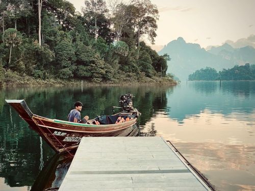 Longboat ride on the reservoir, Khao Sok National Park, Thailand. . . . . #longboat #khaosok #khao