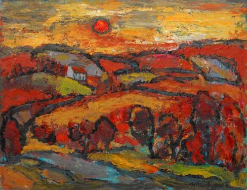 William MacTaggart - Winter Sunset, the Red Soil. 1956.