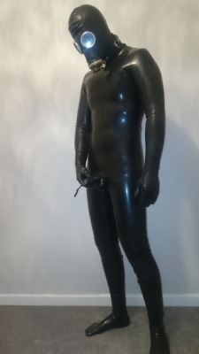 overtrousers:  #latex #rubber #gasmask #sheath #layers  Locked into my smooth rubber unlined wetsuit with thick latex catsuit over it. 